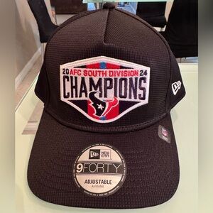New Era Houston Texans 9FORTY A-Frame Adjustable Snapback Hat AFC Champs - Black